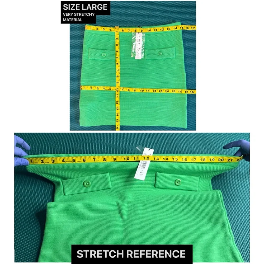 Alice + Olivia Kipp Knit Garden Green Mini Skirt
